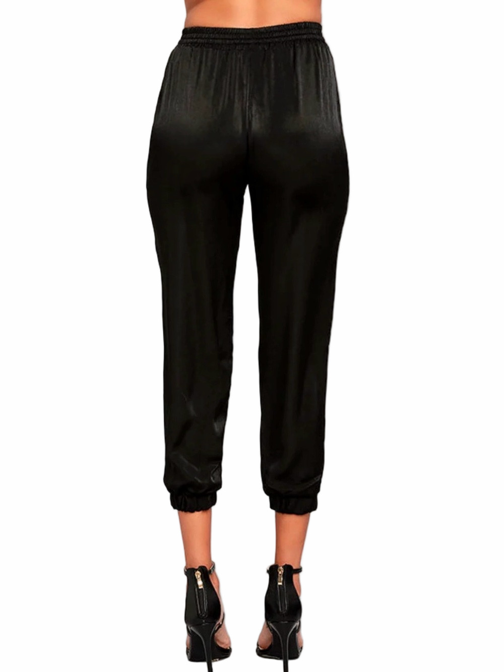 PLT NWOT Ladies Tag Size 2 ( Fit Sz8) Oversized Satin Shine Ankle Cuffed Jogger